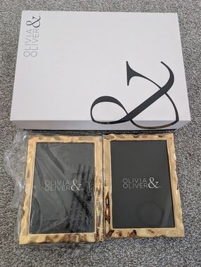 Olivia & Oliver 5x7" Harper Polished Gold Luxury Photo Frames (2)